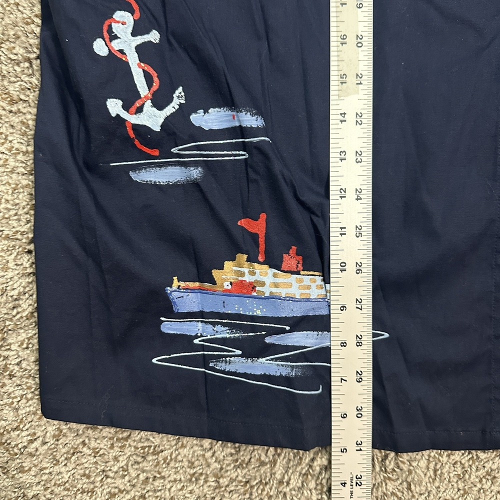 Copa‎ Cabana Sailboat Top Womens 2XWP Button Up Nautical Coastal Preppy Navy NWT - Picture 8 of 8